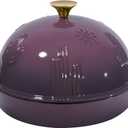 Bread Oven Cast Iron Bread Dutch Oven with Cloche Lid for Bread Baking Magenta Enameled Cast Iron Bread Oven with Dome Lid for Sourdough, 9.8 Inches