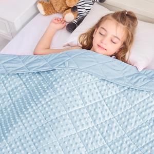 yescool Weighted Blanket 7 Pounds Light Blue Twin Size Cooling Weighted Throw Blanket, Minky Heavy Blankets Warm Weighted Comforter, Big Washable Thick Blankets Gift for 60-90lbs, 40 * 60in