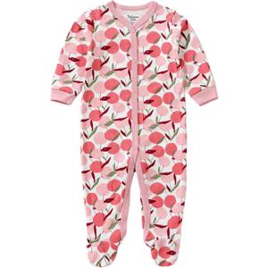 Baby Girl Footies Romper - 100% Cotton, Soft Casual Outfit with Cute Designs for Newborn to 24 Months Infant Girls (Pink)