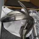 Elegant Bathroom Sink Faucet Single Hole,AUU Waterfall Brushed Nickel Vessel Sink Faucet Solid Brass,Single Handle Basin Tap with Pop Up Drian Supply Line (Brushed Nickel, Tall)