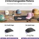 Hat Press Heat Machine for Caps with Precise Temp&Timer Control, Timer Auto Starter, Hat Heat Press with 2 Platens for Trucker Hat & HTV Iron on Vinyl, Sublimation Hat Press, Heat Transfer (Purple)