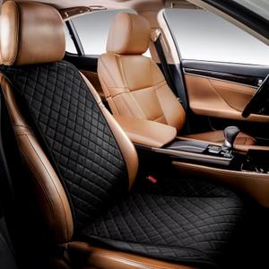 IVICY Faux Suede Front Car Seat Cover  Durable, Non-Slip Seat Protector for Cars  1 Unit, Black