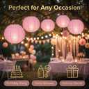 Pink Paper Lanterns Round Paper Lanterns Decorative Ball Lanterns Lamps for Weddings, Birthdays, Parties and Events 16-Inch 5 Packs (Light Pink)