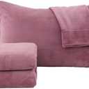 Great Bay Home 4-Piece Velvet Plush Micro Fleece Queen Size Sheet Set - Deluxe Microplush Non-Pilling Bed Sheets- Lavish Sherpa Winter Bedding Set (Rose)