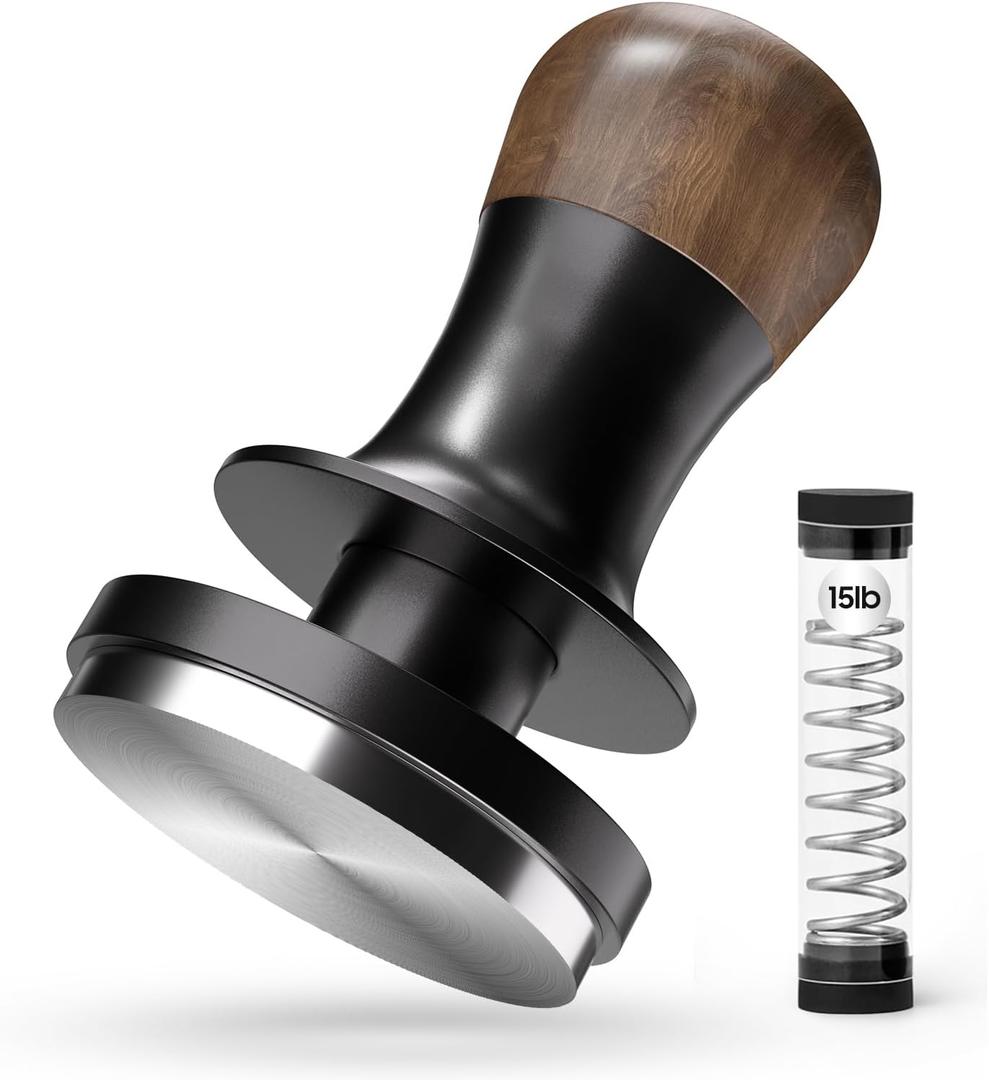 MHW-3BOMBER 51mm Tamper with Sound Feedback Espresso Tamper with 3-Spring Loaded Calibrated Coffee Tamper 30lbs, Flat Base T6182T-OS