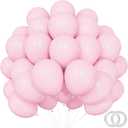 PatiCool Pastel Pink Christmas Balloons - 12 inch 100pcs Latex - Round Light Pink Balloons with 2 Ribbons for Birthday Party, Wedding, Anniversary, Baby Shower Decorations