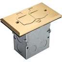 ENERLITES Flip Lid Cover Floor Box kit, 5 x 2.89 1-Gang Cover, 20A Tamper-Weather Resistant Receptacle Outlets, Watertight Gasket, Corrosive Resistant Hardware, 975507-C, Brass (705507-C)