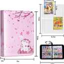 CLOKORIA Card Binder for Girls Gifts,440 Cards Collectible Trading Card Holder Case with 55 Sleeves, 4 Pocket for TCG Game Cards Collection Sports Trading Cards Collector Album (Sakura Cat)