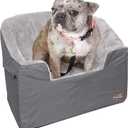 K&H Pet Products Bucket Booster Dog Car Seat, Seat Belt Secured, 2 Safety Leashes, Washable Covers, Sturdy Dog Booster Seats for Small to Medium Pets - Large Gray/Gray