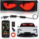 KJOY Devil Eyes Light for Cars, 15''x4'' Flexible Scrolling LED Eyes for Car Window,Bluetooth App Control Programmable LED Sign,Dynamic Personalized Eye Lights for Car Windshield (14.6"x3.6"-1PCS)