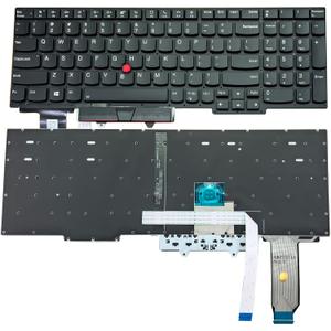 BestParts Backlit Laptop Keyboard Replacement for Lenovo Thinkpad E15 Gen 2 Gen 3 Gen 4, R15 Gen 2 Gen 3 Gen 4 US Layout with TrackPoint Black Without Frame
