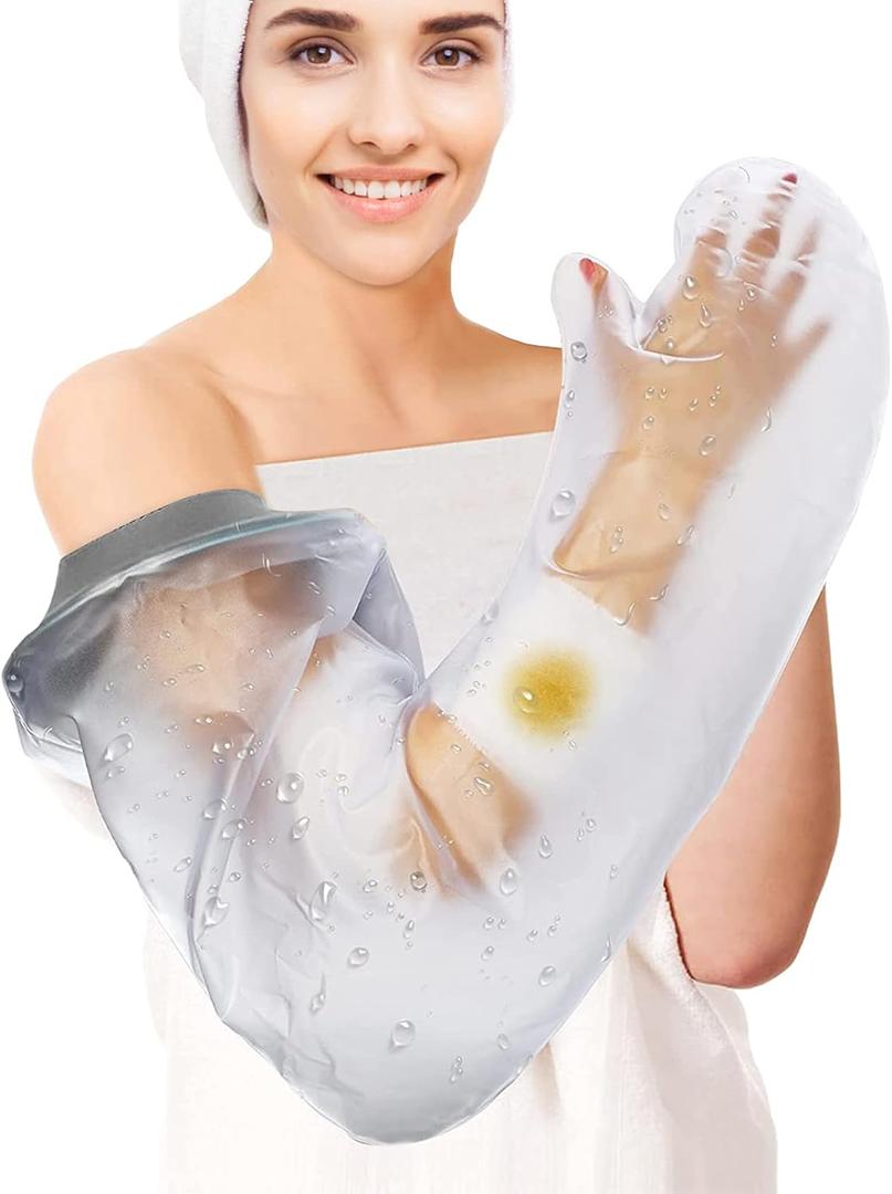 Waterproof Full Arm Cast Covers for Shower Adult, Watertight Cast Covers for Shower Arm after Surgery, Reusable Cast Protector Shower Sleeve for Bandage Dressing Wound, Reusable
