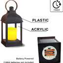 WRalwaysLX 2pack Decorative Lantern with flameless LED Candle Light, ON/Off/Timer Candle with 6Hours, Outdoor/Indoor LED Lantern, Use AAA Battery(not Include) Bronze Plastic (4x9)