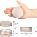 2 oz / 60ml Screw Top Aluminum Tin Jar with Screw Lid and Blank Labels - Pack of 23 (Champagne)