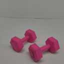 RBX Vinyl Coated Hand Weight Dumbbell Set - Hex Shaped, Roll Free for Body Building/Sculpting/Strength Training Exercise, (Set of 2) (5lb, Pink)