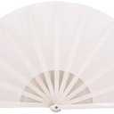 Large Folding Fans Rave Hand Clap Fan Popping Fan for Line Dancing, Big Foldable Clacking Fans for Boots On The Ground Dance Festival, Dancing, Performance (White)