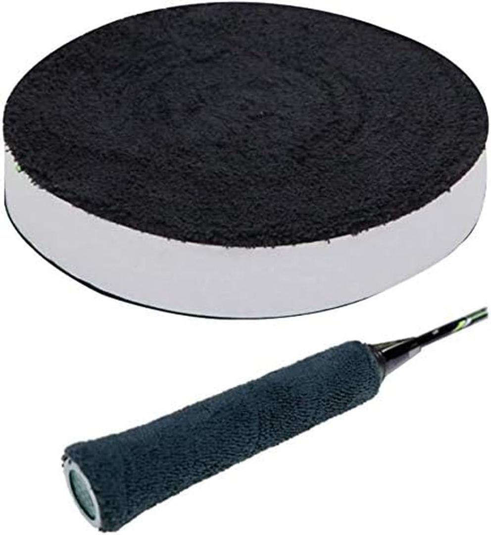 ITODA Badminton Tennis Racket Towel Hand Glue,Cotton Anti-Skid Sweat Tape Badminton Racket OverGrip Sweatband Tape Wraps (Black)