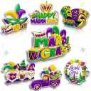 Mardi Gras Decorations Wooden Table Centerpieces for Mardi Gras Party Decoration Rustic Mardi Gras Table Decorations for Office Home Party Supplies Decor