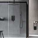 16 Inch Ceiling Mount Oil Rubbed Bronze Shower System Bathroom Luxury Rain Mixer Shower Combo Set Ceiling Rainfall Shower Head System (Contain Shower Faucet Rough-in Valve Body and Trim Kit)