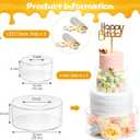 Choowin 2 Pcs Acrylic Cake Stand Fillable Cake Stand Floating Clear Cake Stand Cake Riser Cake Tier Cake Display Round Cake Stand Birthday Wedding Cake Stand Cylinder Stand for Party(10 inch,6 inch)