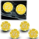 8sanlione Bling Car Cup Coaster, 4Pcs Don't Fuck up The Car Cup Holder, 2.75in Crystal Rhinestone Silicone Anti-Slip Insert Cup Mats, Universal Auto Interior Accessories (Yellow)