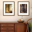 ENJOYBASICS 16x20 Picture Frame, Display Poster 11x14 with Mat or 16 x 20 Without Mat, Wall Gallery Photo Frames, Brown, 2 Pack