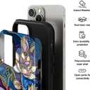 Case for iPhone 16 Pro,Stained Glass Lotus Flowers Gold Purple Phone Case Military-Grade Drop Protection Cover for Women Girl - Glossy