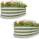 Gardmax 2 Pack Galvanized Raised Garden Bed, Lightweight Planter Boxes Outdoor with Easy Assembly, Large Garden Bed for Vegetables, Fruits, Flower