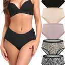 AIRCUTE Washable Adult Urine Incontinence Underwear for Women Leak Proof Absorbent Bladder Protective Panties (2X-Large, 5 Pack)