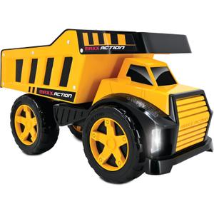 Maxx Action 16" Steel Dump Truck, Realistic Lights & Sounds, Heavy Duty Metal Truck Bed, Extra Large Wheels, Rugged Construction Vehicle Toy for Kids, Ages 3+, Indoor and Outdoor Play, 15.3 inches