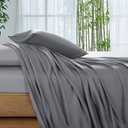 SONORO KATE 100% Viscose Derived from Bamboo_Sheets Queen Size, Ultra Breathable & Cooling Bed Sheets for Hot Sleepers, Hotel Luxury Silky Bedding Sheets, 16" Deep Pocket - 4PC (Grey,Queen)