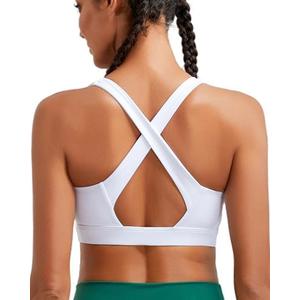 RUNNING GIRL High Impact Sports Bras for Women, High Support Running Strappy Women's Sports Bra with Sewn in Pads XL