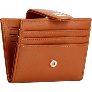 GEEAD Small Wallets for Women Slim Bifold Credit Card Holder Minimalist Zipper Coin Pocket