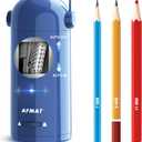 AFMAT Electric Pencil Sharpener for Colored Pencils 7-11.5mm, Fully Automatic Pencil Sharpener, Robot Pencil Sharpener, Rechargeable Hands-Free Pencil Sharpener for Large Pencils, Home, Classroom (Blue)