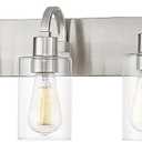 Emliviar 5-Light Bathroom Vanity Light Fixture, 37" Bath Wall Light Fixtures in Brushed Nickel Finish with Clear Glass, YCE237B-5W BN