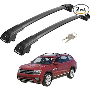 BougeRV Lockable Roof Rack Cross Bars Compatible with Volkswagen VW Atlas 2017-2025 Aluminum Anti-Rust Crossbars for Roof Cargo Carrier Bag Kayak Canoe Bike Luggage Snowboard, Black