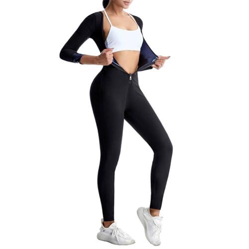 Sauna Suit for Women Full Body, Women Workout Jumpsuit, Slimming Sweat Jumpsuit Compression Shapewear Bodysuits for Women Blue M