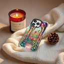 for iPhone 16 Pro Max Case,Stained Glass Rose Garden Pattern,Military-Grade Drop Protection,Elegant Floral Soft Slim TPU Protective Cover with Camera Protection for Girls