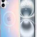 ZIYE Iridescent Case Compatible with iPhone 16 Magnetic Cute Fluorescent Laser Design Compatible with Magsafe Scratch-Resistant Shockproof Protective Phone Cover for Women Girls Men