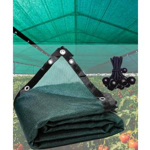 90% Green Shade Cloth 12 x 10ft, Heavy Duty HDPE Mesh Tarp