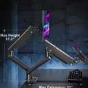 Dual Monitor Arm for 17-32 Inch Computer Screens, 22lbs per Arm, Full Motion Monitor Desk Mounts for 2 Monitors, Gas Spring Desk Mount, VESA Mount, Freelift Pro (Black)