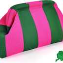 Woven Clutch Purses for Women, Summer Beach Crochet Striped Dumpling Bag Evening Handbag, mahjong bag Dumpling Bags (Pink-green Stripe)