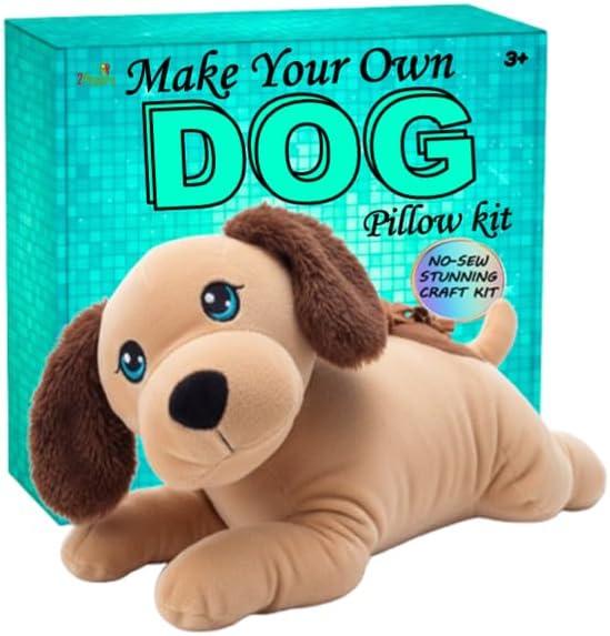 2Pepers Create Your Own Best Friend: DIY No-Sew Plush Dog Craft Kit for Kids - Stuffed Animal Kit for Children, Plushie Puppy Art Pillow, Gift for Boys & Girls Ages 3 4 5 6 7 8+, Dog Toy STEM Present