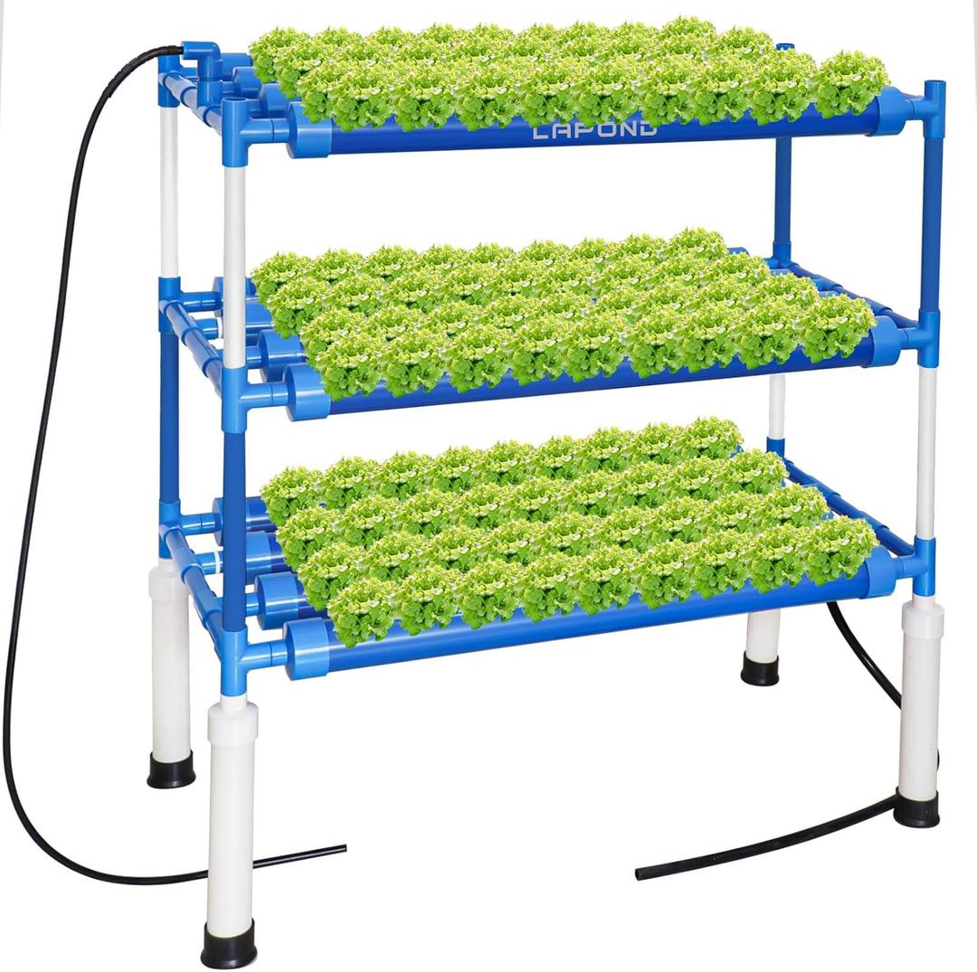 Hydroponics Growing System Kit for Vegetables,Flowers Fruits and Herbs, with 108 Plant Sites, Suitable for Indoor and Outdoor, Block Light Design (Blue)
