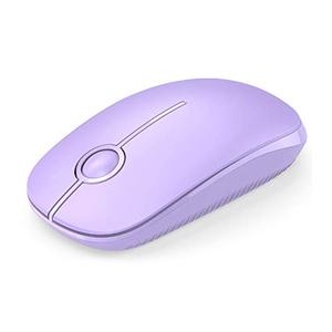 VssoPlor Wireless Mouse, 2.4G Slim Portable Computer Laptop Mouse with Nano Receiver Quiet Silent Optical Mice for Notebook, PC, Laptop, Computer-Light Purple