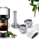 BENFUCHEN Nes presso Vertuo Pods Upgrade Version Only For Vertuo Next Coffee Brewer To Make 230 ML Crema Coffee, Stainless Steel Capsule Reusable Pods For Vertuo Next, 2 Capsules 1 Tamper