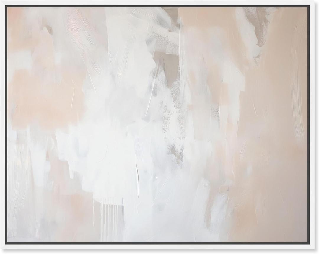 Art Remedy Muted Neutral Art Canvas, 20" x 16", White Frame, Opalescent Hues IV