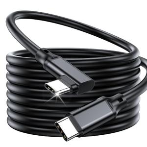USB C to USB C Cable 6.6FT,TYPEC 3.1 GEN2,Right Angle USB-C 3.2 Gen 2 20Gbps Cable 4K@60Hz UHD Video Monitor Cable 100W PD Fast Charging Cable.for Oculus Quest,MacBook Pro,AR,Switch,Phone 15,Laptops