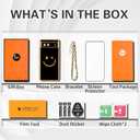 Buleens (3in1 Black Case for Google Pixel 6A 5G Cute Aesthetic Luxury Design Women Girly Cases Girl Gold Plated Pretty Phone Case+Screen Protector+Chain for Pixel 6A