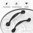 3" (76mm) Black Cabinet Pulls - Zinc Alloy Handles for Kitchen Cabinets & Drawers 15 Pack | Curved Design Cabinet Hardware, Dresser Pulls